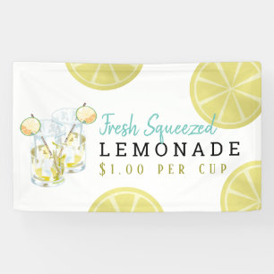 Lemon-Scheiben Lemonade Standkids Weiß Banner
