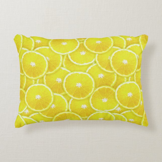 Lemon-Scheiben Zierkissen (Vorderseite)