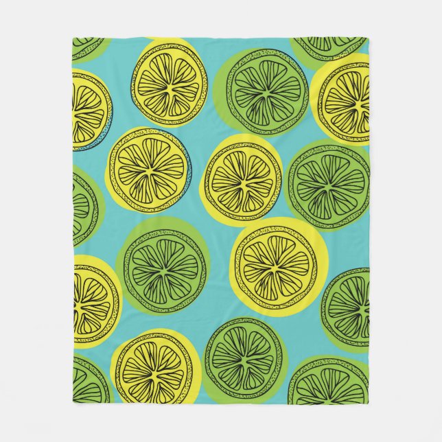 Lemon schneidet Vintage Illustration. Fleecedecke (Vorderseite)