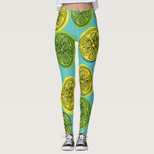 Lemon schneidet Vintage Illustration. Leggings