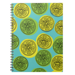 Lemon schneidet Vintage Illustration. Notizblock