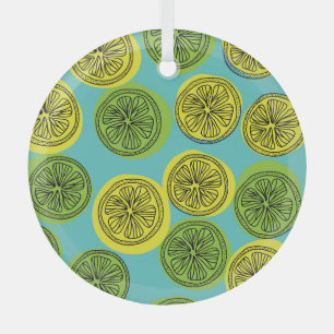 Lemon schneidet Vintage Illustration. Ornament Aus Glas