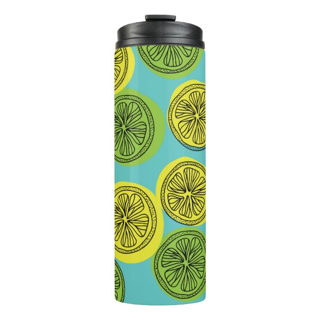 Lemon schneidet Vintage Illustration. Thermosbecher (Vorderseite)