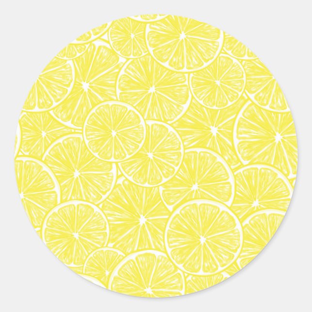 Lemon-Schnittmuster Runder Aufkleber (Vorderseite)