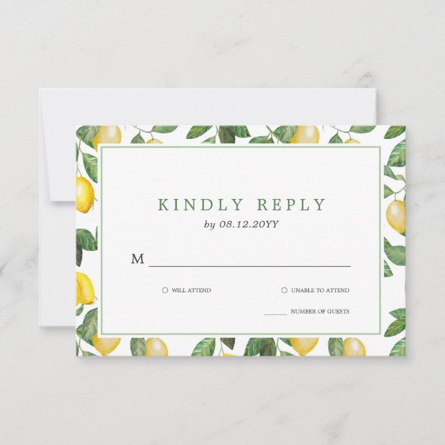 Lemon Season Wedding Celebration UAWG RSVP Karte (Vorderseite)