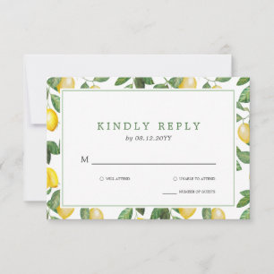 Lemon Season Wedding Celebration UAWG RSVP Karte