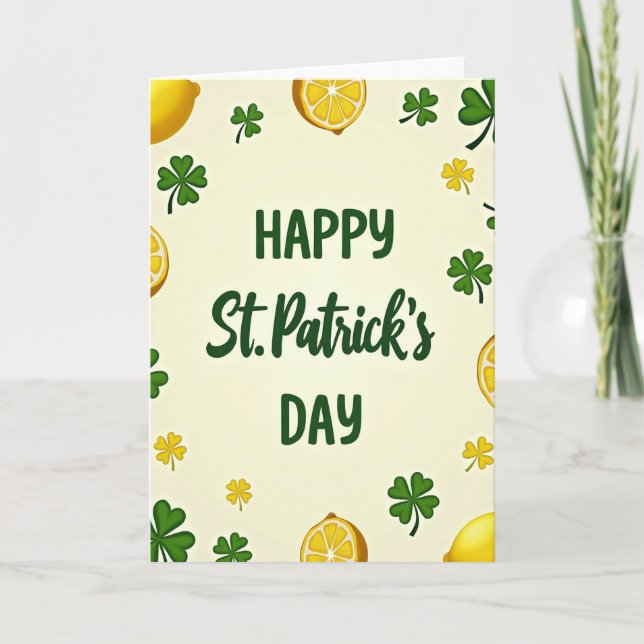 Lemon Shamrock Musterkarte Karte (Vorderseite)