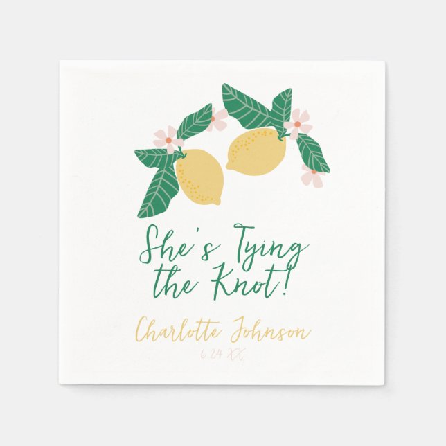 Lemon She's Tying the Knot Bridal Shower Serviette (Vorderseite)