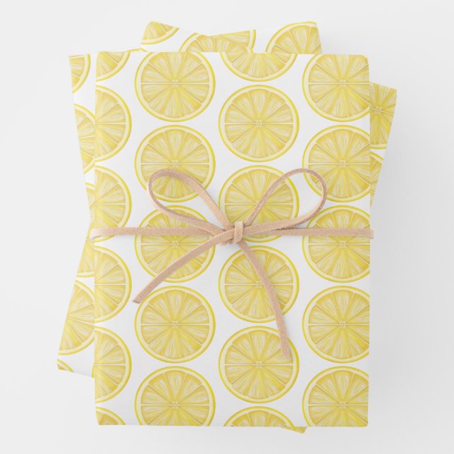 Lemon Slice Amalfi Küste Party Geschenkpapier Set (Beispiel)