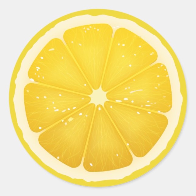 Lemon Slice Classic Round Sticker (Vorderseite)