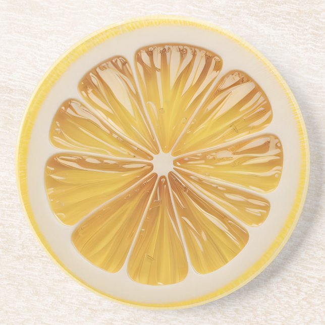 Lemon Slice Fruchtsaft Getränkeuntersetzer (Vorne)