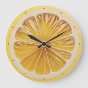 Lemon Slice Fruchtsaft Große Wanduhr