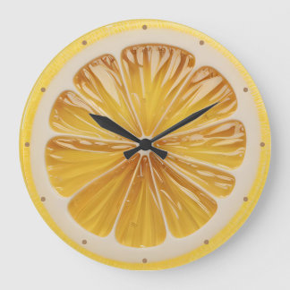 Lemon Slice Fruchtsaft Große Wanduhr
