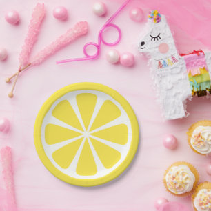 Lemon Slice Gelb Sommer Party Papierplatte Pappteller