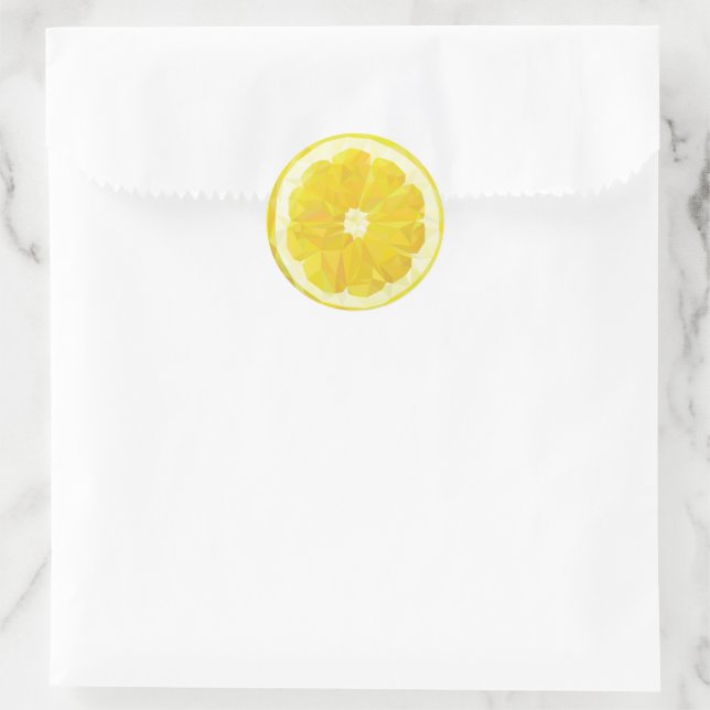 Lemon Slice Geometric Design Fruit Runder Aufkleber (Tasche)