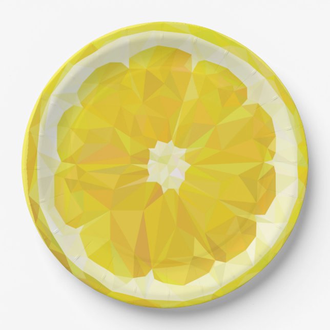 Lemon Slice Geometric Design Pappteller (Vorderseite)