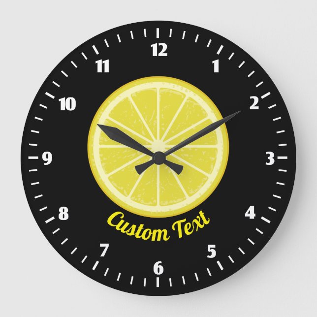 Lemon Slice Große Wanduhr (Vorderseite)