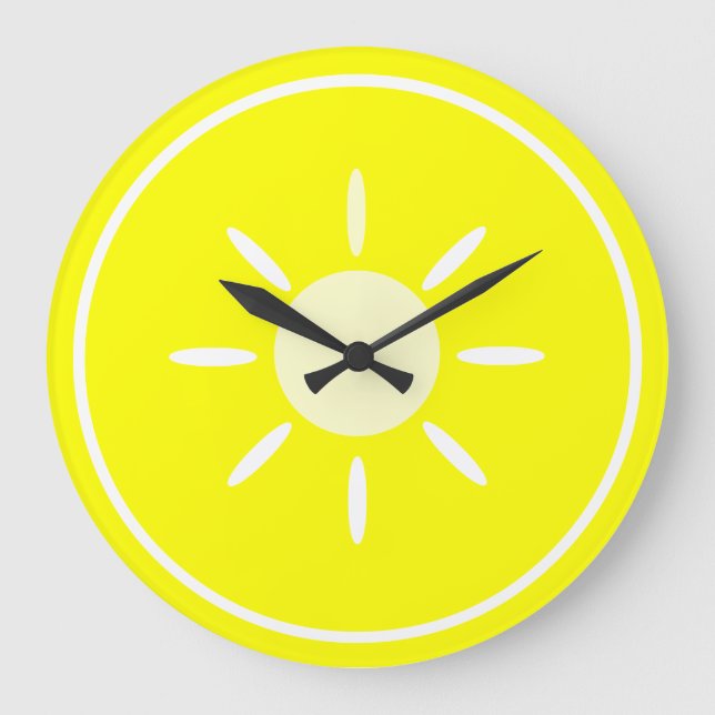 Lemon Slice Große Wanduhr (Vorderseite)