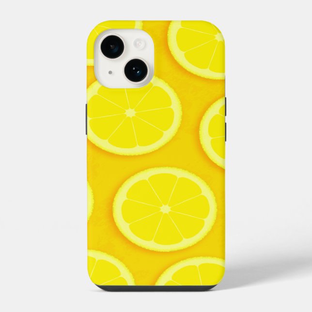 Lemon Slice hellgelbe Grafik iPhone Hülle (Rückseite)
