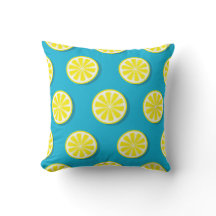 Lemon Slice Muster auf blauem Reversible