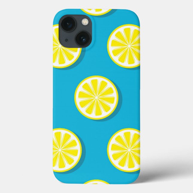 Lemon Slice Muster iPhone Case (Rückseite)