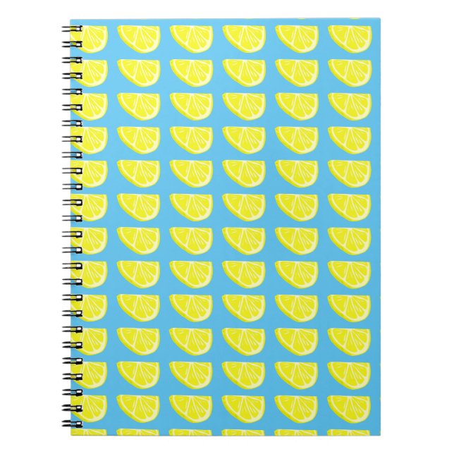 Lemon Slice Muster Spiral Foto Notebook Notizblock (Vorderseite)