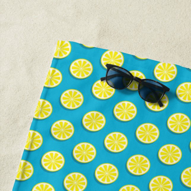 Lemon Slice Pattern auf Blue Strandtuch (Beispiel)