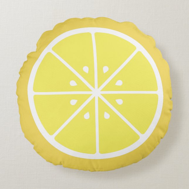 Lemon Slice Rundes Kissen (Vorderseite)