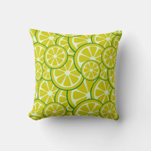 Lemon Slice Zitronenfrucht Art Yellow Limon Citrus Kissen