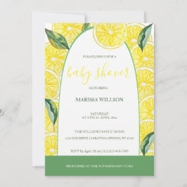 Lemon Slices Watercolor Handgemalt Einladung