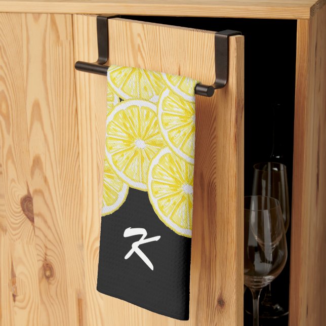 Lemon Slices Watercolor-Muster Geschirrtuch (Drittel gefaltet)