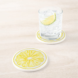 Lemon Slices Watercolor-Muster Getränkeuntersetzer