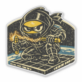 Lemon Solar Shinobi — Vintage-Raum-Ninja Aufkleber