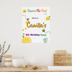 Lemon Sommer Thema Kindergeburtstag Poster