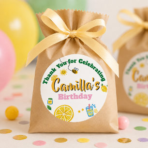 Lemon Sommer Thema Kindergeburtstag  Runder Aufkleber