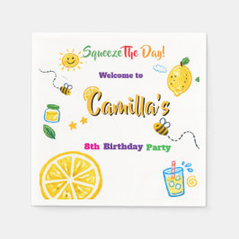 Lemon Sommer Thema Kindergeburtstag  Serviette