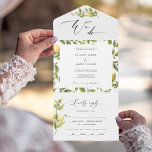 Lemon Sorrento Amalfi Coast Calligrafy Wedding All In One Einladung<br><div class="desc">Erleben Sie die sonnige Pracht einer Hochzeit an der Amalfi Küste mit der Yellow Lemon Mediterranean Wedding Kollektion! Die Einladungen, Beschilderungen und Dekorationen strahlen Wärme, Eleganz und charmante Zitronengrafiken aus, gepaart mit einem herrlichen Kalligraphie-Schriftart. Feiern Sie Ihre Liebe inmitten der bunten Kulisse der Küste und schaffen Sie unvergessliche Momente, die...</div>