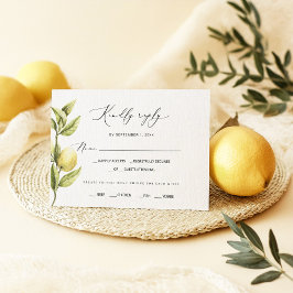 Lemon Sorrento Citrus Wedding RSVP Karte