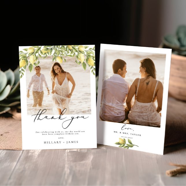 Lemon Sorrento Foto Wedding Dankeschön Karte (Von Creator hochgeladen)