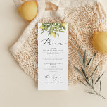 Lemon Sorrento Mediterranes Brautparty Menükarte<br><div class="desc">Genießen Sie die sonnige Pracht einer Hochzeit an der Amalfi Küste mit der Yellow Lemon Mediterrane Brautparty-Kollektion! Die Einladungen, Beschilderungen und Dekorationen strahlen Wärme, Eleganz und charmante Zitronengrafiken aus, gepaart mit einem herrlichen Kalligraphie-Schriftart. Feiern Sie Ihre Liebe inmitten der bunten Kulisse der Küste und schaffen Sie unvergessliche Momente, die das...</div>