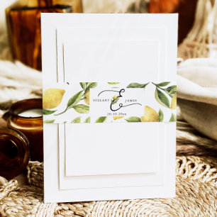 Lemon Sorrento Wedding Einladungsbanderole