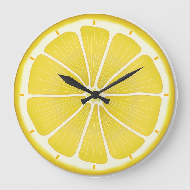 Lemon Splash Time Große Wanduhr (Vorderseite)