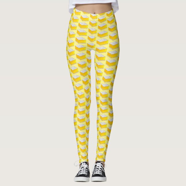 Lemon Square Bar Konditorei Dessert Bake Sale Bake Leggings (Vorderseite)
