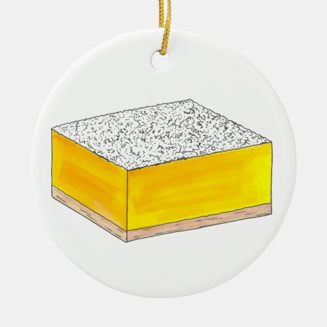 Lemon Square Bar Konditorei Dessert Bake Sale Gelb Keramik Ornament (Vorne)