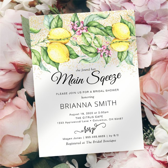 Lemon Squeeze Glitzer Bridal Dusche Einladung (Von Creator hochgeladen)