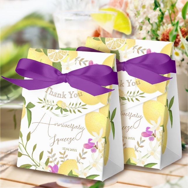 Lemon Squeeze Hochzeitstag Danke Geschenkschachtel (10th Wedding Anniversaay Lemon Squeeze Thank You Favors Box)