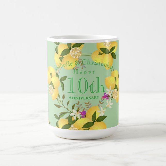 Lemon Squeeze Hochzeitstag Grün Kaffeetasse (Mittel)