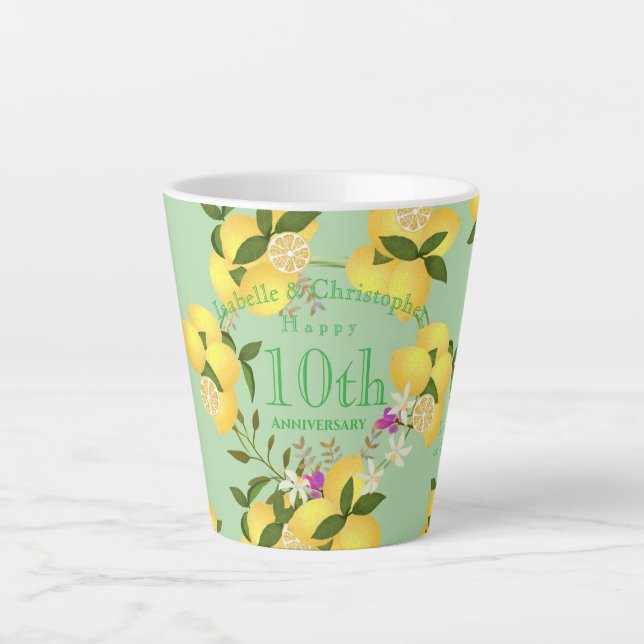 Lemon Squeeze Hochzeitstag Grün Milchtasse (Vorderseite)