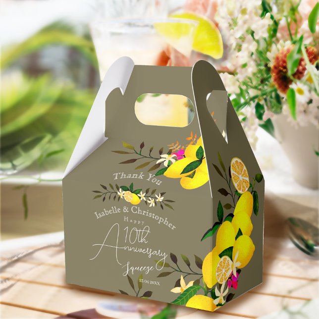 Lemon Squeeze Jubiläums Dankeschön Geschenkschachtel (10th Anniversary Wedding 
Favor Gift Box)