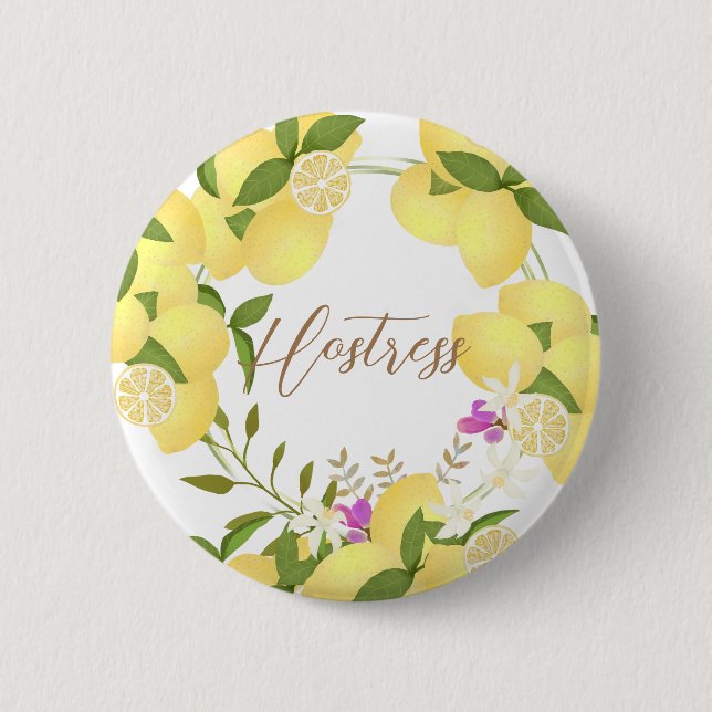 Lemon Squeeze White Button (Vorderseite)